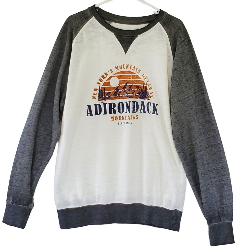 New York Adirondack Mountains Sweatshirt L Long Sleeve Crewneck Tourist